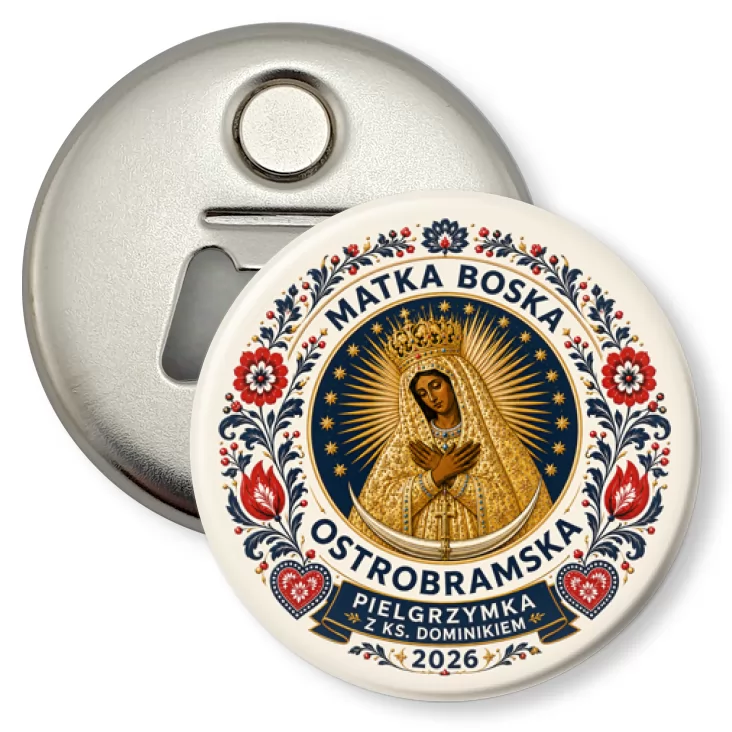 przypinka otwieracz-magnes Pielgrzymka do Matki Boskiej Ostrobramskiej