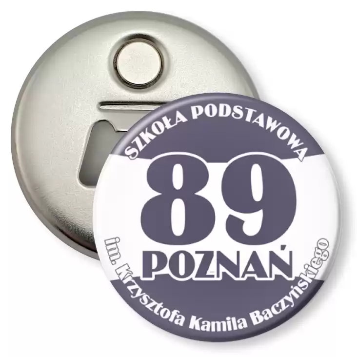 przypinka otwieracz-magnes Szkoła Podstawowa nr 89 w Poznaniu