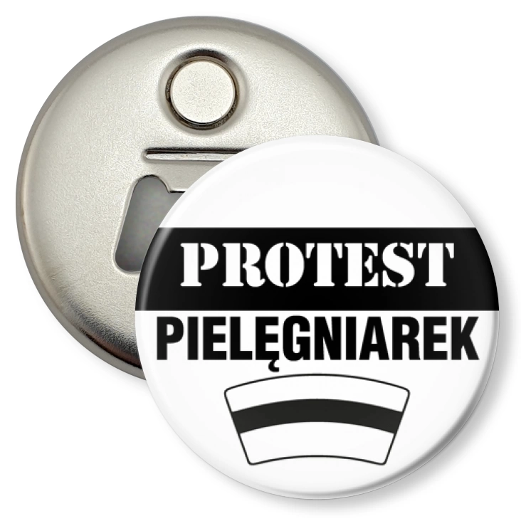 przypinka otwieracz-magnes Protest pielęgniarek