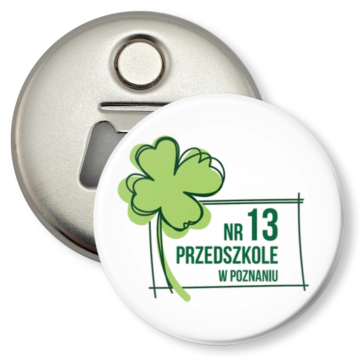 przypinka otwieracz-magnes Przedszkole nr 13 w Poznaniu