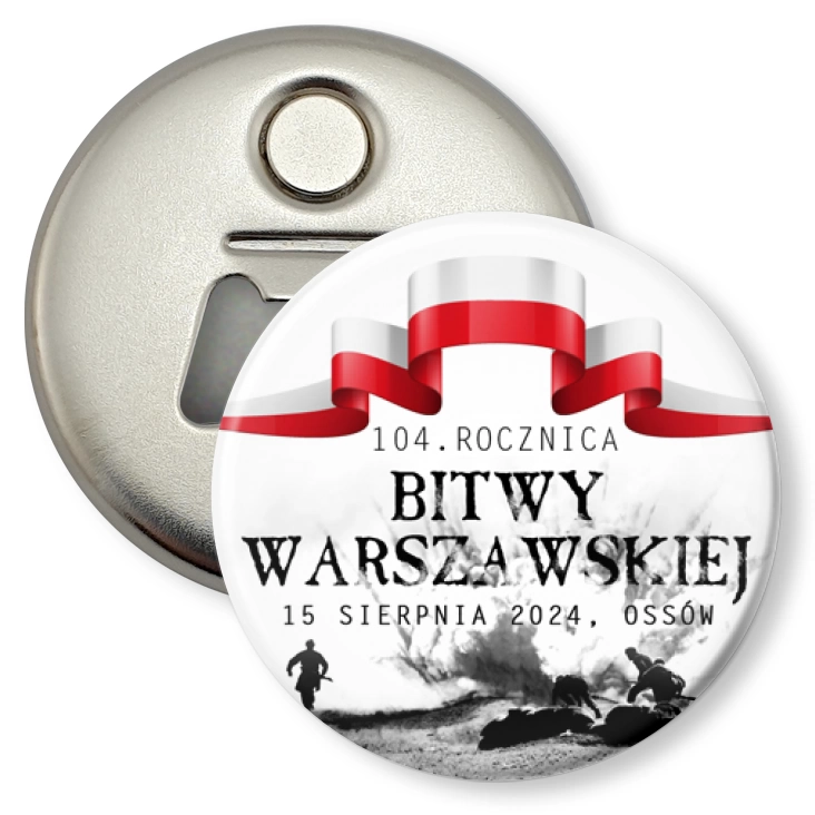 przypinka otwieracz-magnes 104. Rocznica Bitwy Warszawskiej Ossów