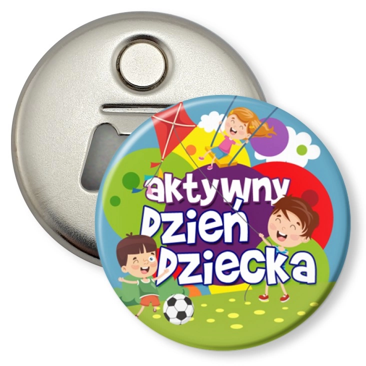 przypinka otwieracz-magnes Aktywny Dzień Dziecka