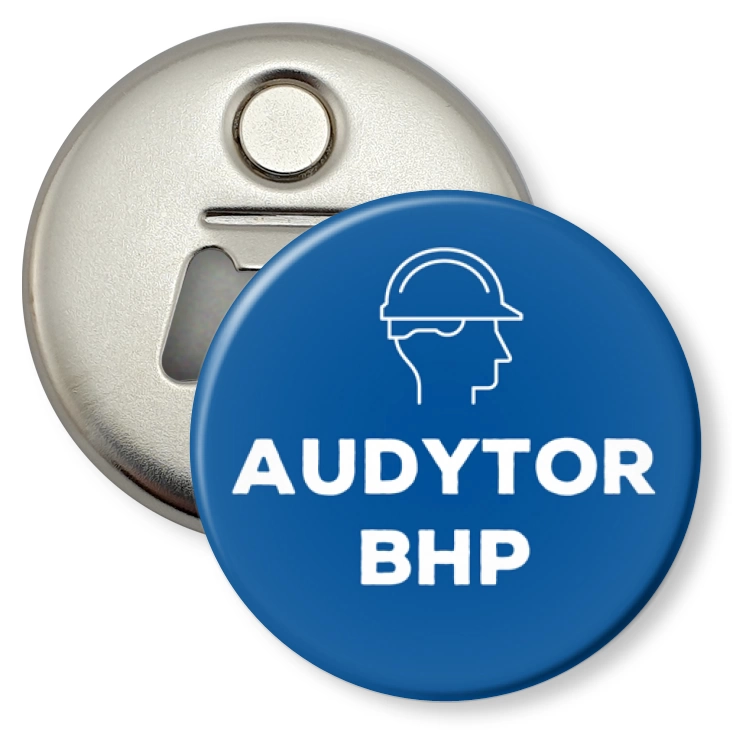 przypinka otwieracz-magnes Audytor BHP