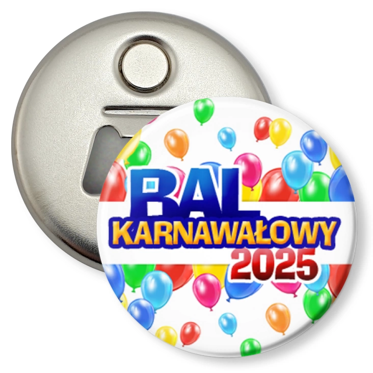 przypinka otwieracz-magnes Bal Karnawałowy w balonach