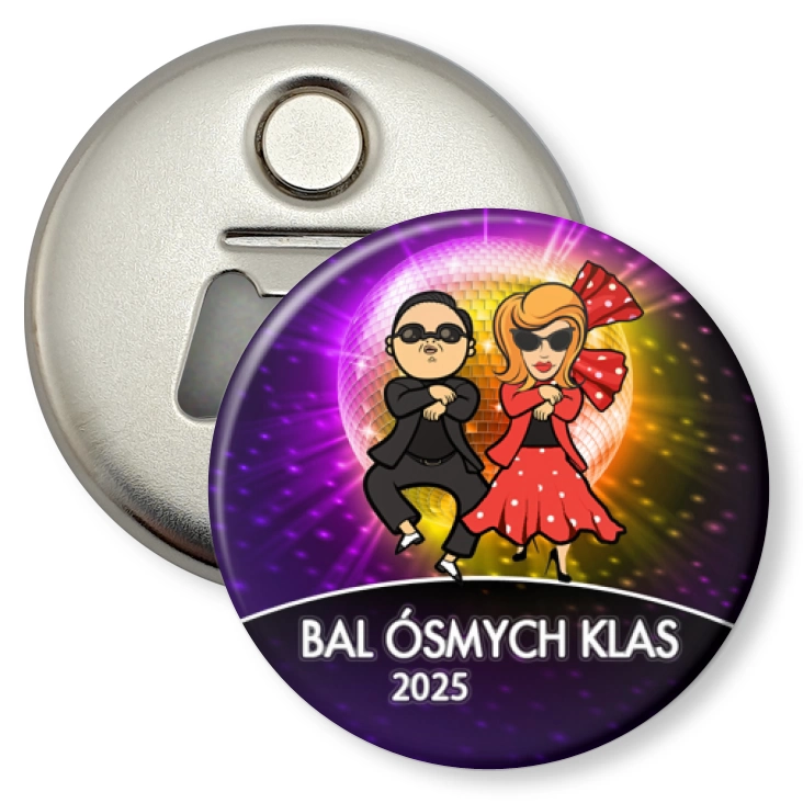 przypinka otwieracz-magnes Bal Ósmych Klas gangnam style