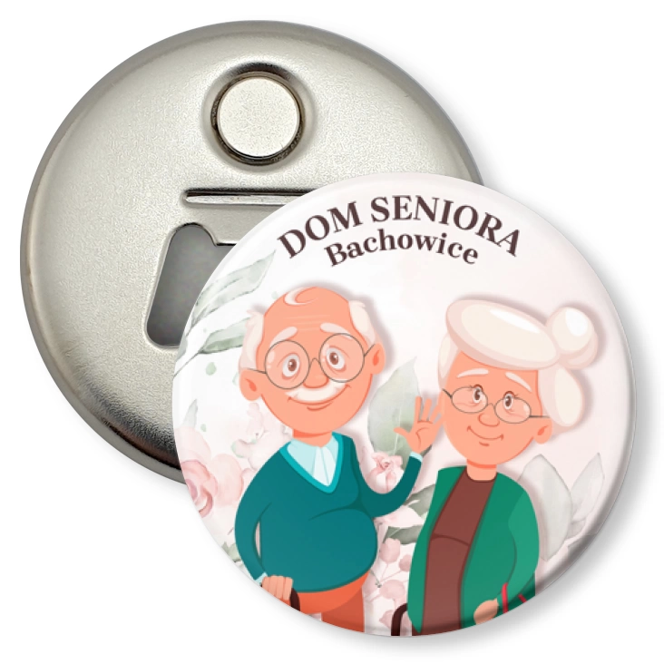przypinka otwieracz-magnes Dom Seniora Bachowice