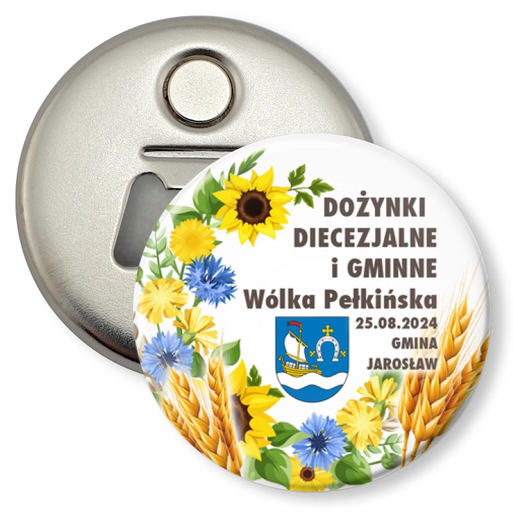 przypinka otwieracz-magnes Dożynki diecezjalne Wólka Pełkińska 2024
