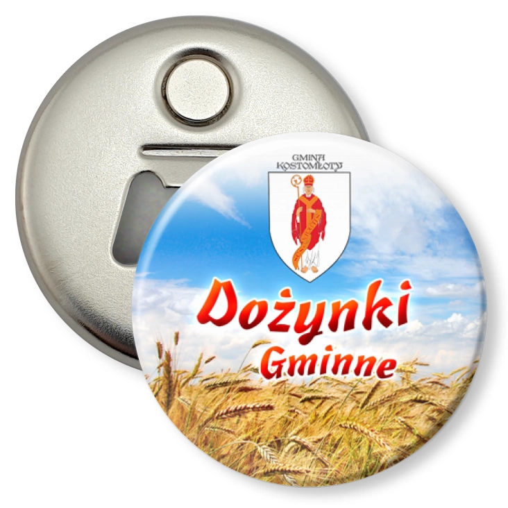 przypinka otwieracz-magnes Dożynki Gmina Kostomłoty