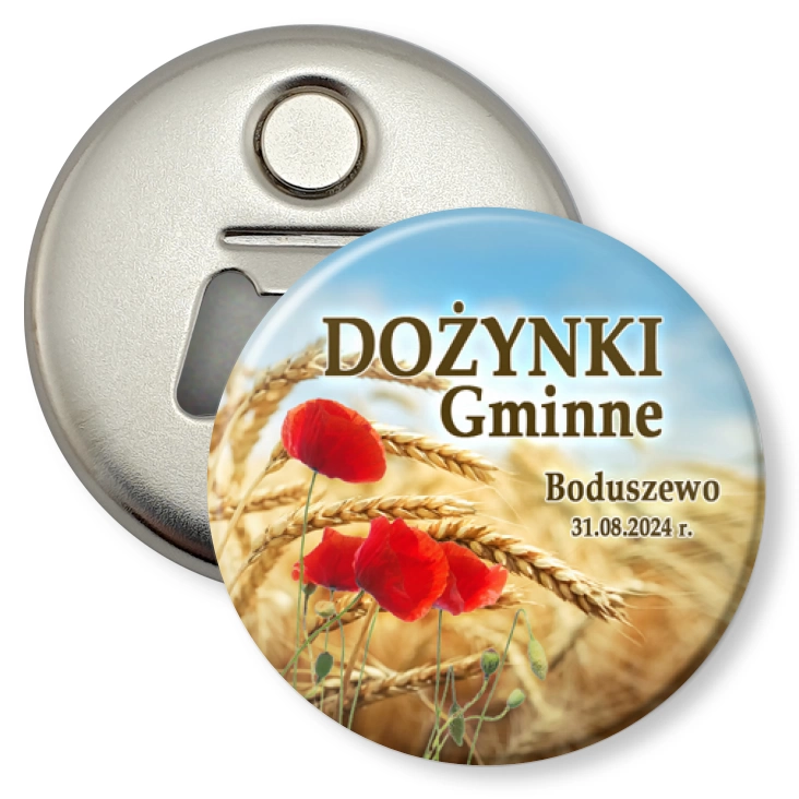 przypinka otwieracz-magnes Dożynki Gminne Boduszewo 2024