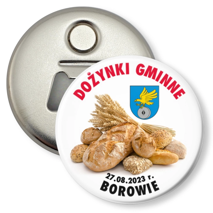 przypinka otwieracz-magnes Dożynki Gminne Borowie