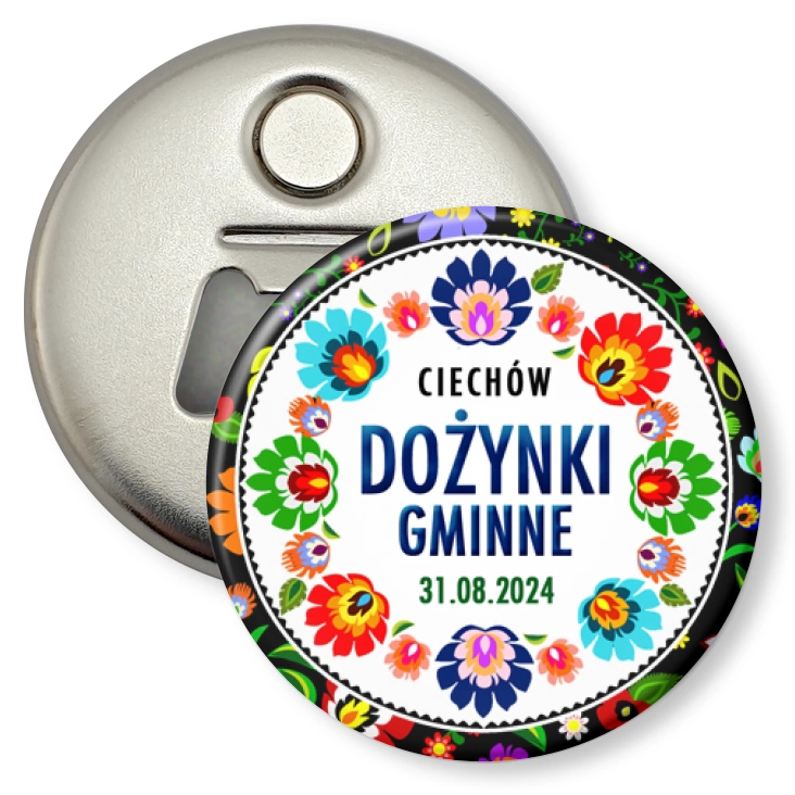 przypinka otwieracz-magnes Dożynki Gminne Ciechów 2024