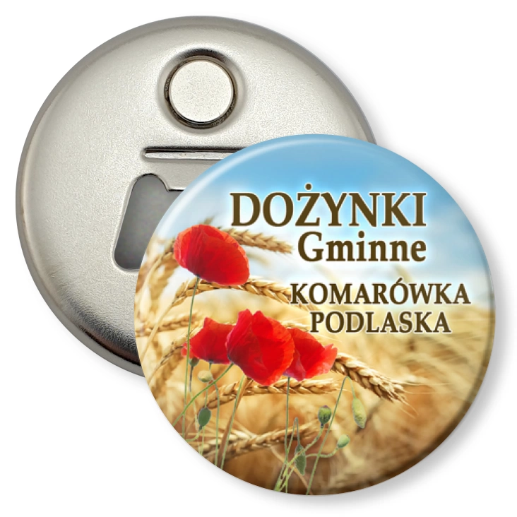 przypinka otwieracz-magnes Dożynki Gminne Komarówka Podlaska