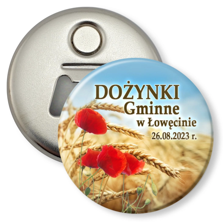 przypinka otwieracz-magnes Dożynki Gminne w Łowęcinie