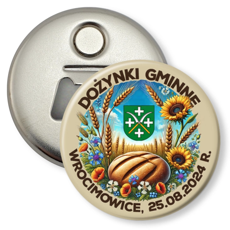 przypinka otwieracz-magnes Dożynki Gminne Wrocimowice 2024