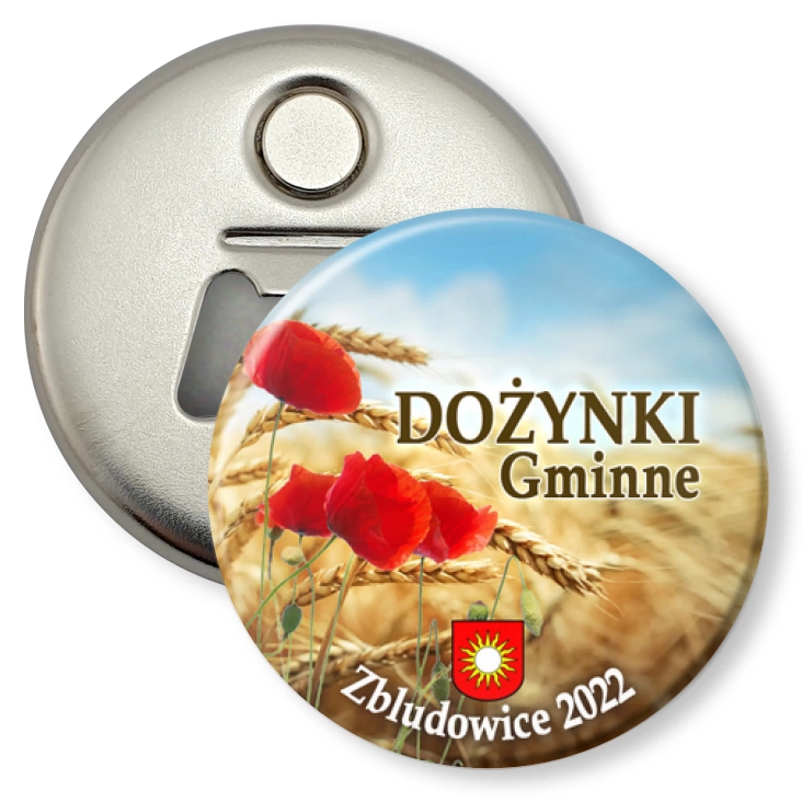 przypinka otwieracz-magnes Dożynki Gminne Zbludowice 2022