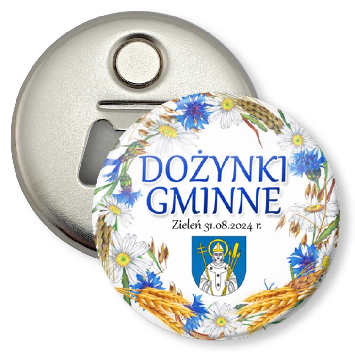 przypinka otwieracz-magnes Dożynki Gminne Zieleń 2024