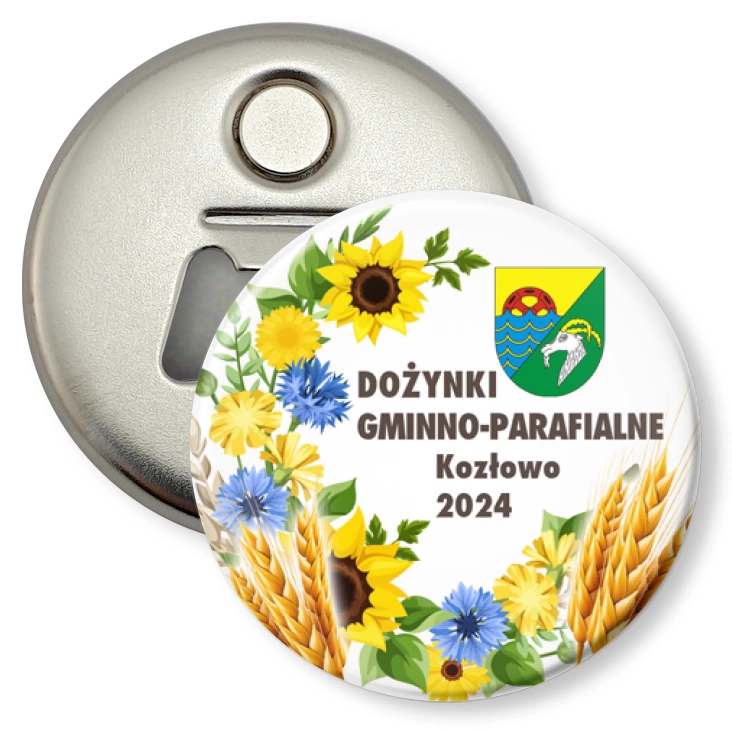 przypinka otwieracz-magnes Dożynki Gminno-Parafialne Kozłowo 2024
