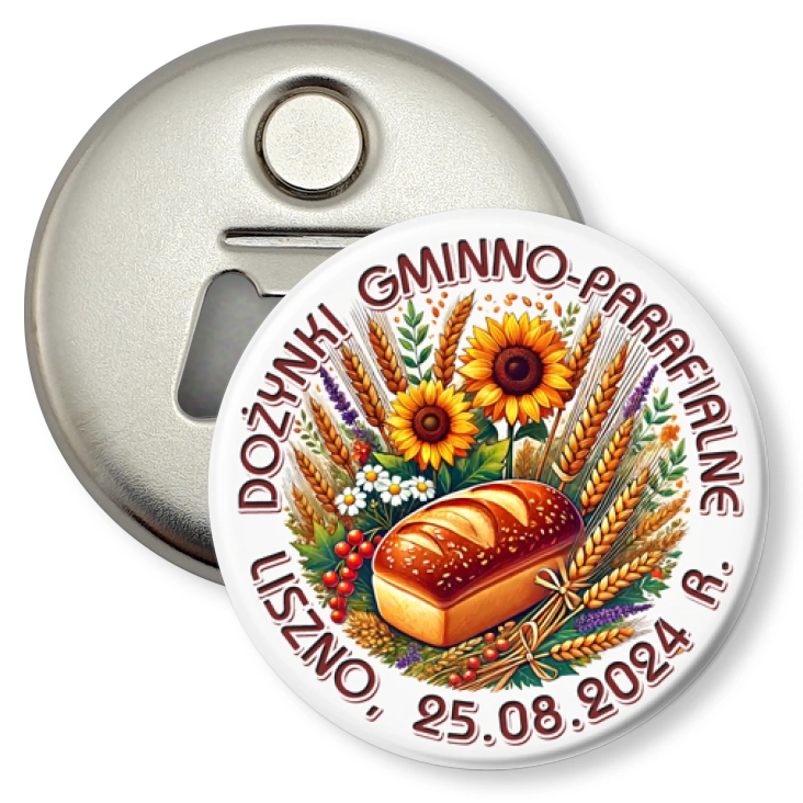 przypinka otwieracz-magnes Dożynki Gminno-Parafialne Liszno 2024
