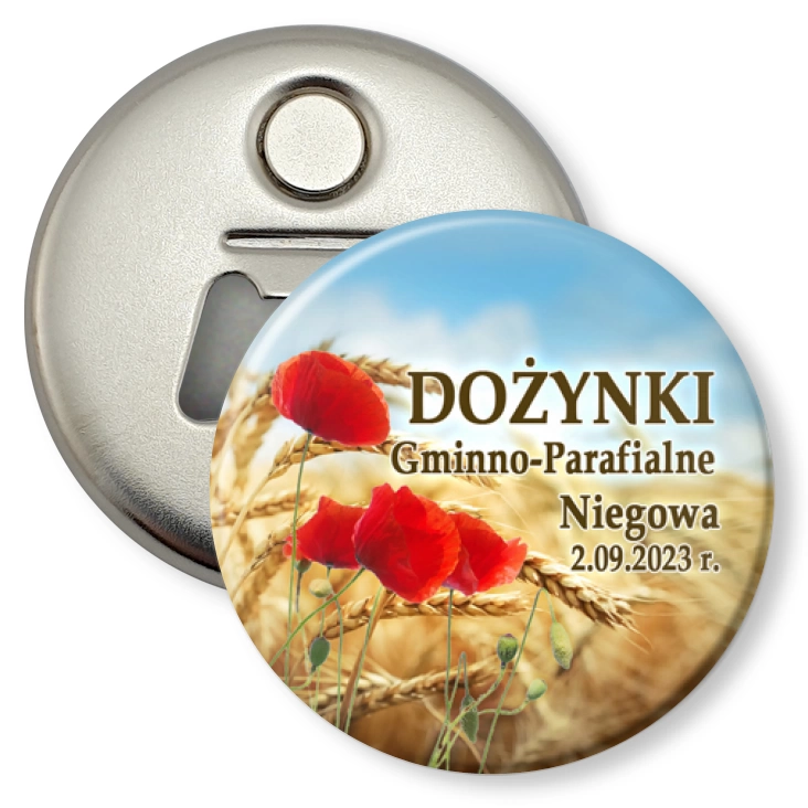 przypinka otwieracz-magnes Dożynki Gminno-Parafialne Niegowa