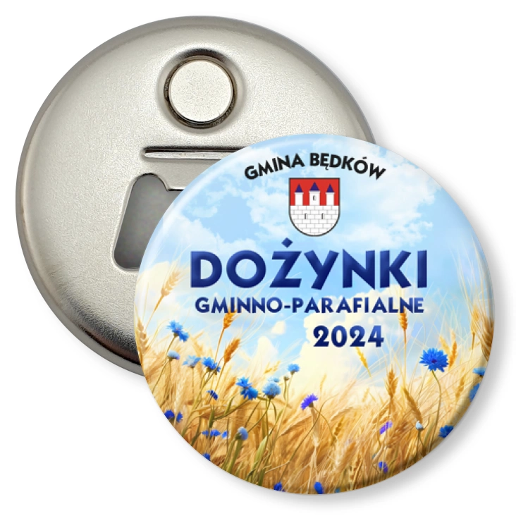 przypinka otwieracz-magnes Dożynki gminno-parafialne w gminie Będków 2024