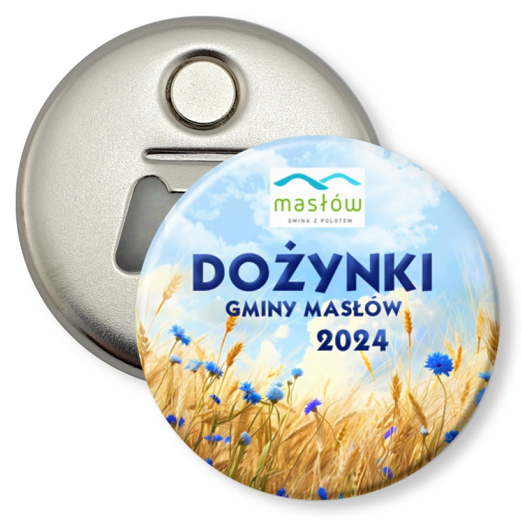 przypinka otwieracz-magnes Dożynki Gminy Masłów 2024