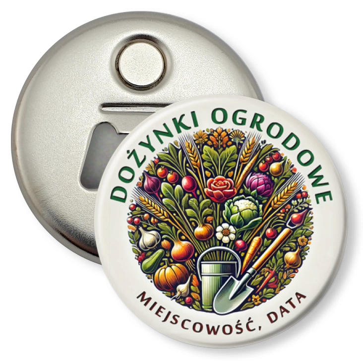 przypinka otwieracz-magnes Dożynki Ogrodowe