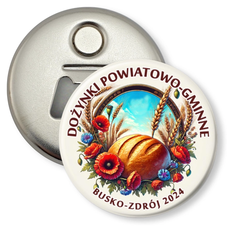 przypinka otwieracz-magnes Dożynki powiatowo-gminne Busko Zdrój 2024