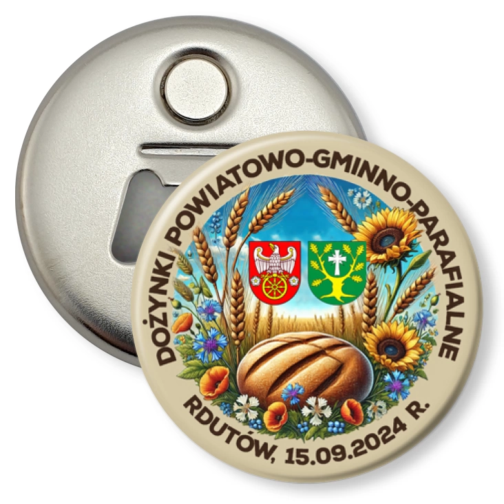 przypinka otwieracz-magnes Dożynki powiatowo-gminno-parafialne Rdutów 2024
