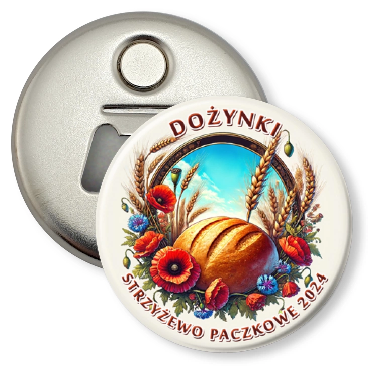 przypinka otwieracz-magnes Dożynki Strzyżewo Paczkowe 2024