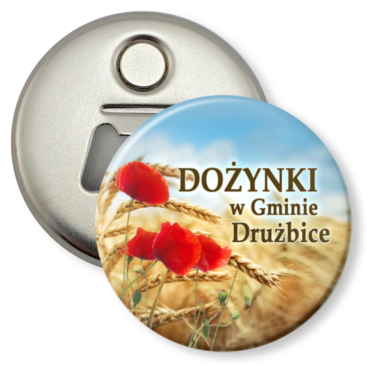 przypinka otwieracz-magnes Dożynki w Gminie Drużbice