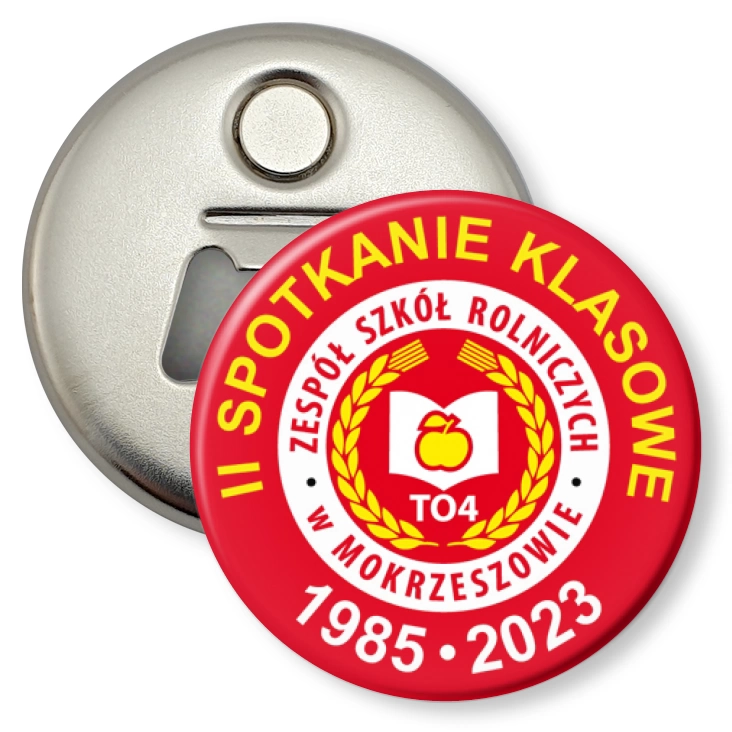 przypinka otwieracz-magnes Drugie Spotkanie klasowe Zespół Szkół Rolniczych
