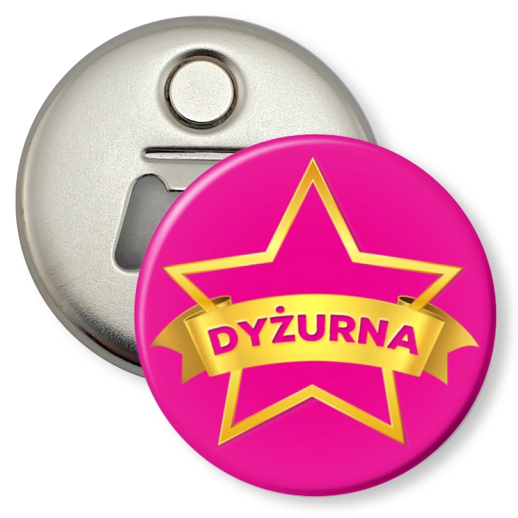 przypinka otwieracz-magnes Dyżurna złota gwiazda