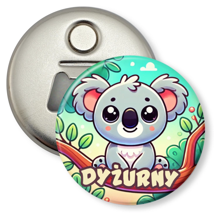 przypinka otwieracz-magnes Dyżurny koala