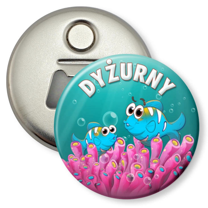 przypinka otwieracz-magnes Dyżurny rybki