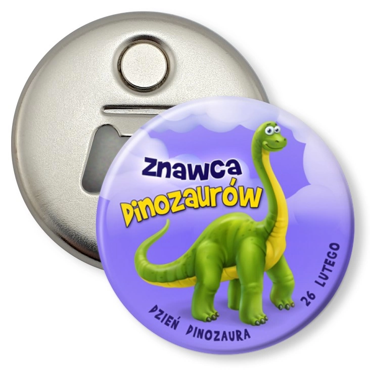 przypinka otwieracz-magnes Znawca Dinozaurów