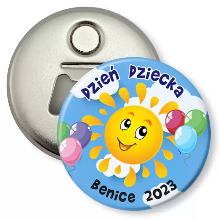 przypinka otwieracz-magnes Dzień Dziecka Benice 2023