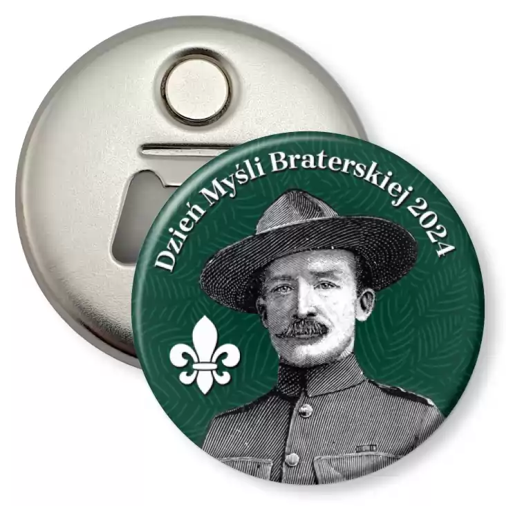 przypinka otwieracz-magnes Dzień Myśli Braterskiej Robert Baden-Powell