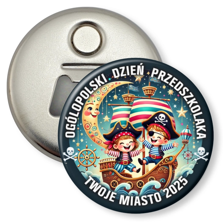 przypinka otwieracz-magnes Dzień przedszkolaka piraci