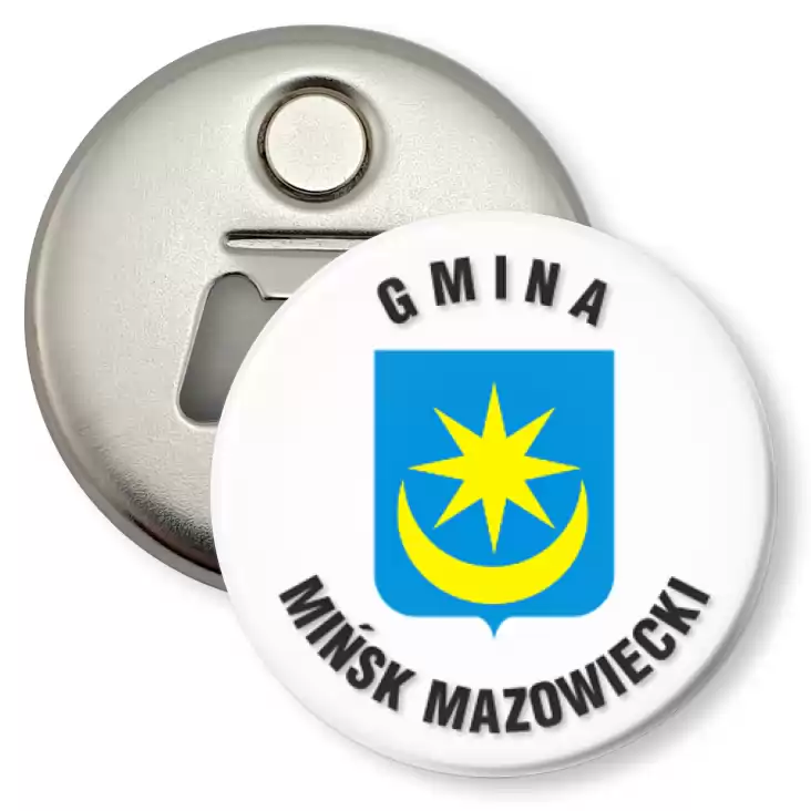 przypinka otwieracz-magnes Gmina Mińsk Mazowiecki