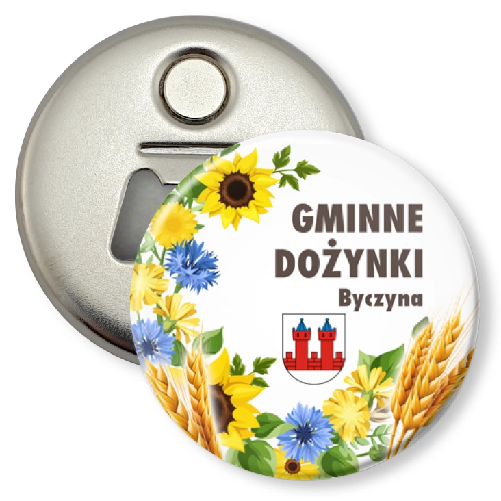 przypinka otwieracz-magnes Gminne Dożynki Byczyna 2024