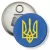 Przypinka otwieracz-magnes Herb Ukraina na niebieskim tle
