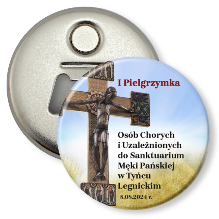 przypinka otwieracz-magnes I Pielgrzymka Osób Chorych i Uzależnionych 2024