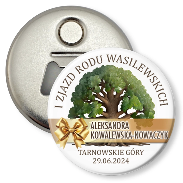 przypinka otwieracz-magnes I Zjazd Rodu Wasilewskich