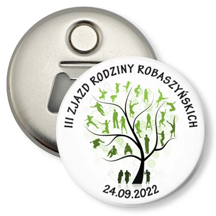 przypinka otwieracz-magnes III Zjazd Rodziny Robaszyńskich 2022
