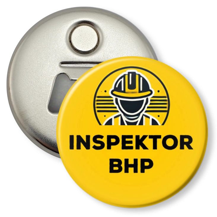 przypinka otwieracz-magnes Inspektor BHP