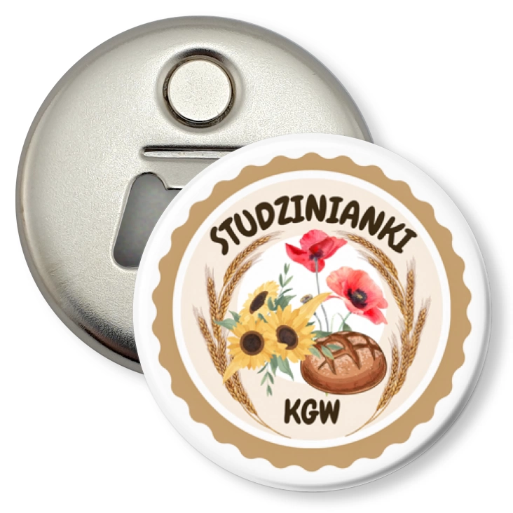 przypinka otwieracz-magnes KGW Studzinianki