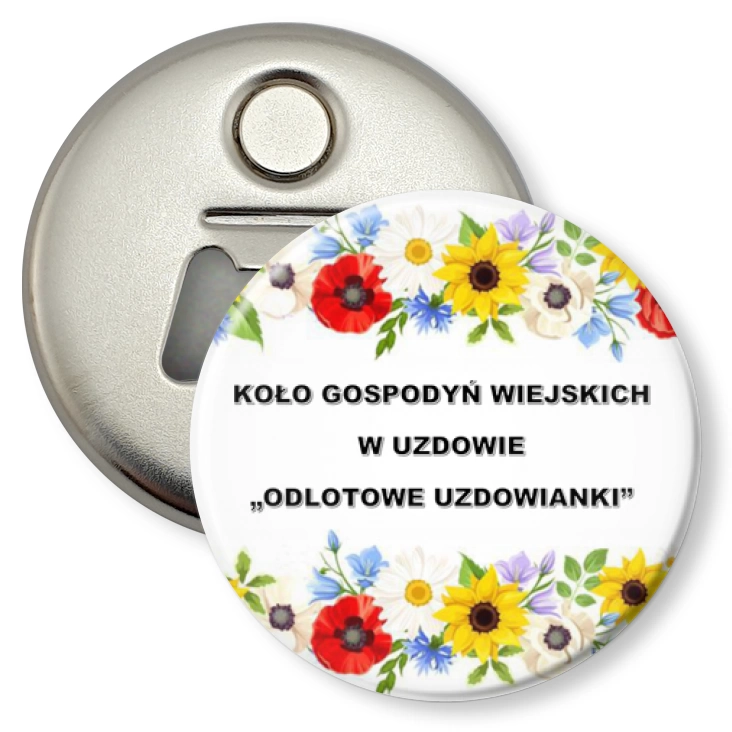 przypinka otwieracz-magnes KGW Uzdowianki