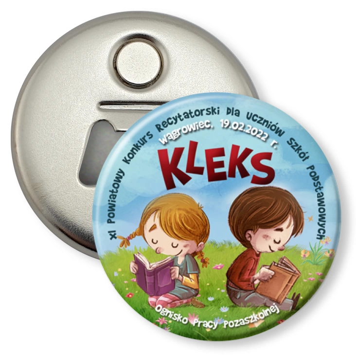 przypinka otwieracz-magnes Kleks 2022