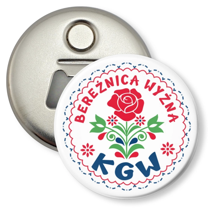 przypinka otwieracz-magnes Koło Gospodyń Wiejskich Bereżnica