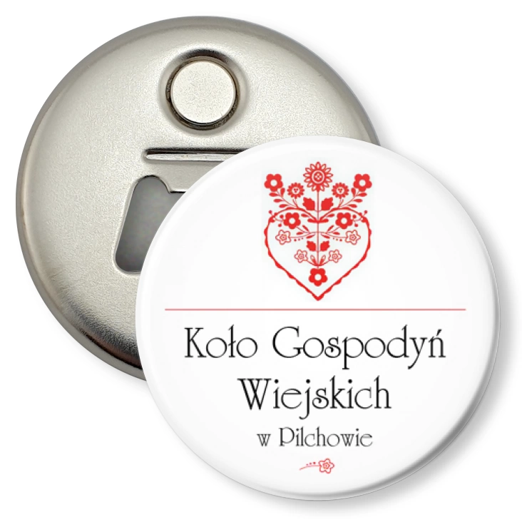 przypinka otwieracz-magnes Koło Gospodyń Wiejskich w Pilchowie
